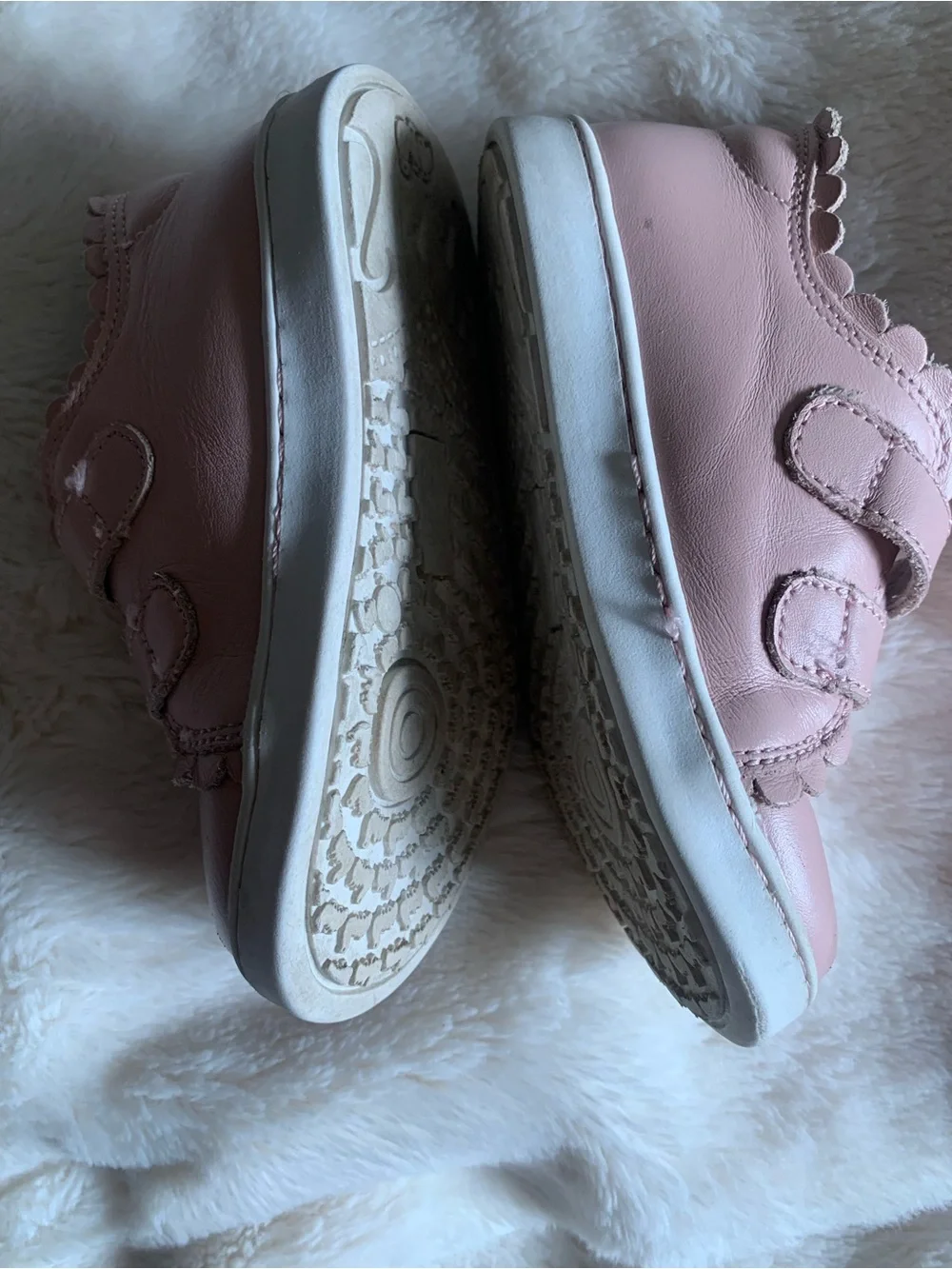 L'Amour Pink Double-Strap Kids Sneakers